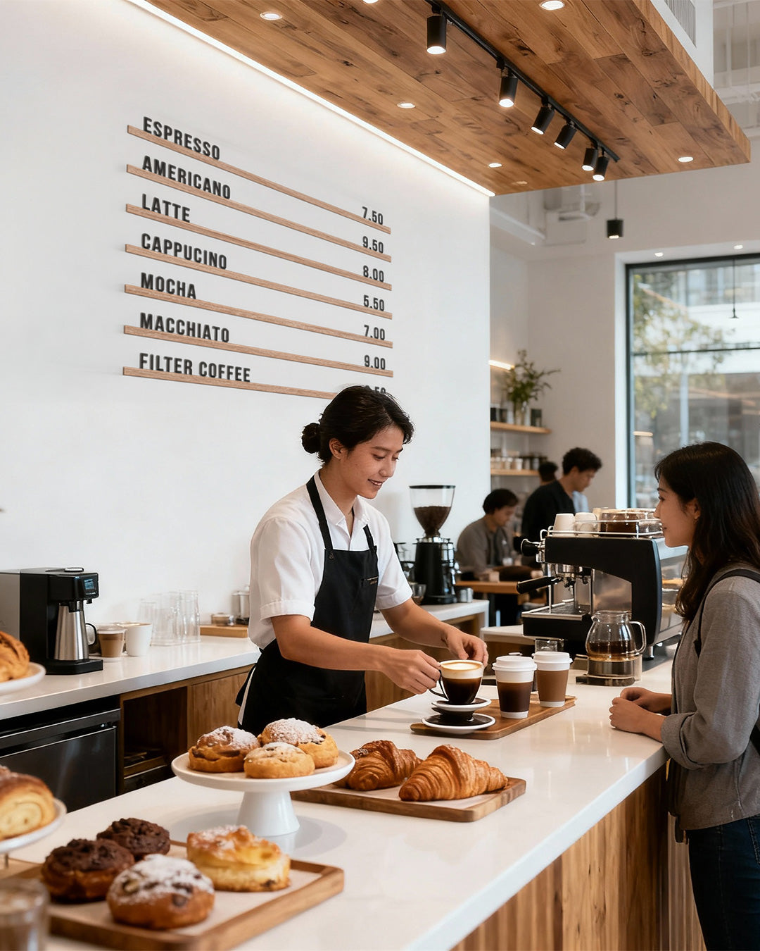 Ahşap Harf Menü Panosu | 5 Raylı Duvar Seti (100 cm)