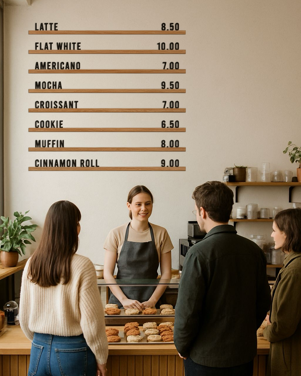 Değiştirilebilir Harfli Pano, Kafe İçin Duvar Menüsü, Ahşap Kahve Dükkanı Menü Panosu, Restoran Menü Panosu, Menü Rayları, Kafe ve Kahve Dükkanı Menü Panosu Sunumu