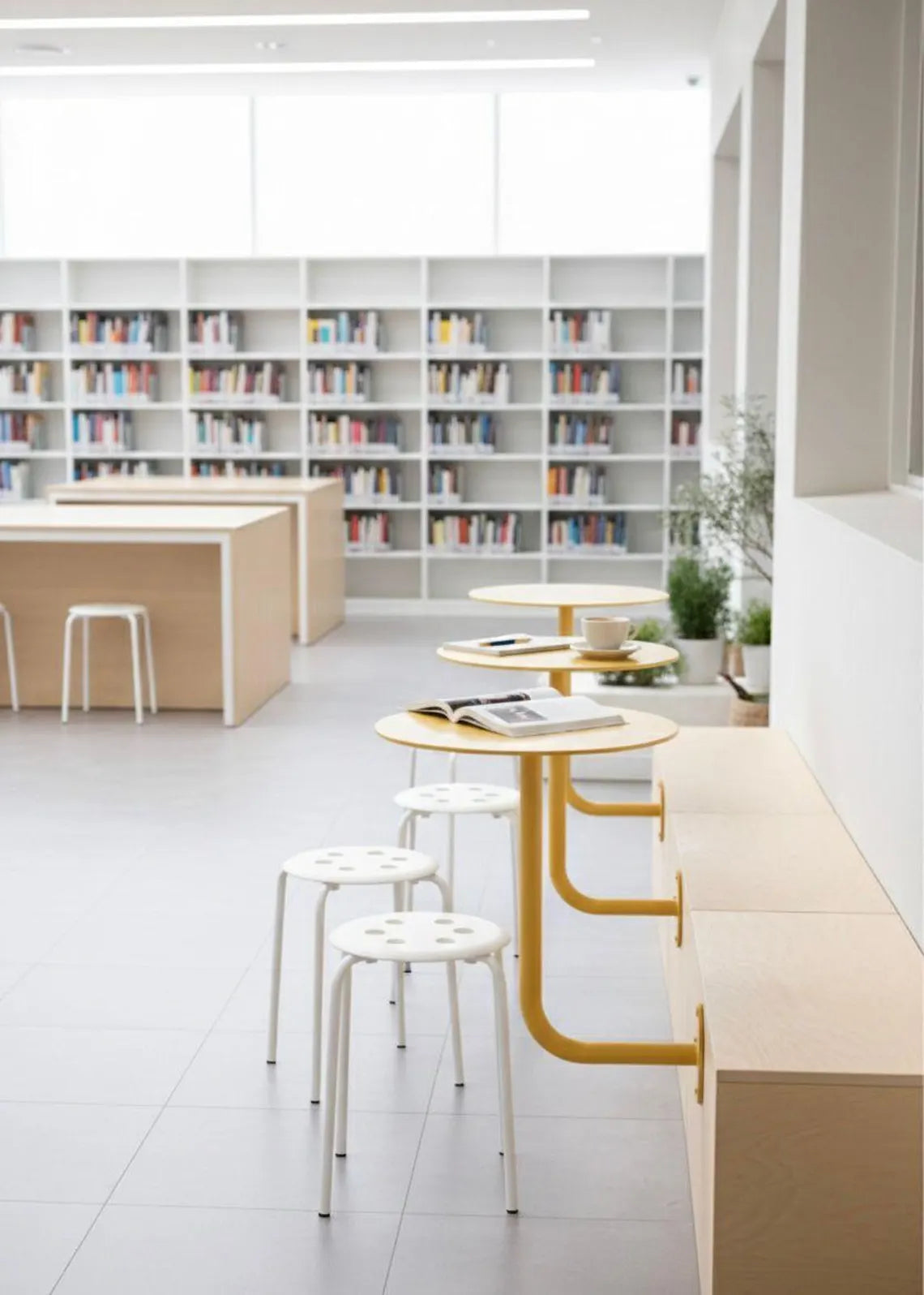 Metal Duvara Monte Bistro Masası, Yer Tasarruflu Kafe Tasarımı