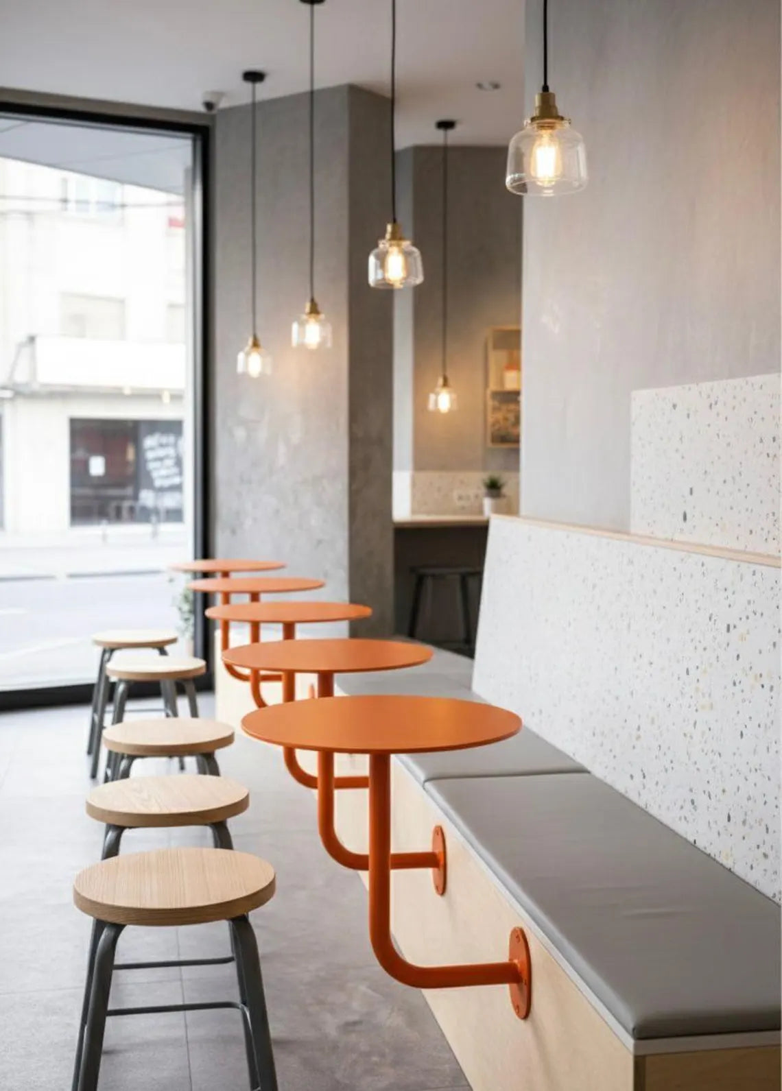 Duvara Monte Kafe Masası, Endüstriyel Metal Duvar Tipi Kafe Masası, Yer Tasarruflu Bistro Bar Tezgahı