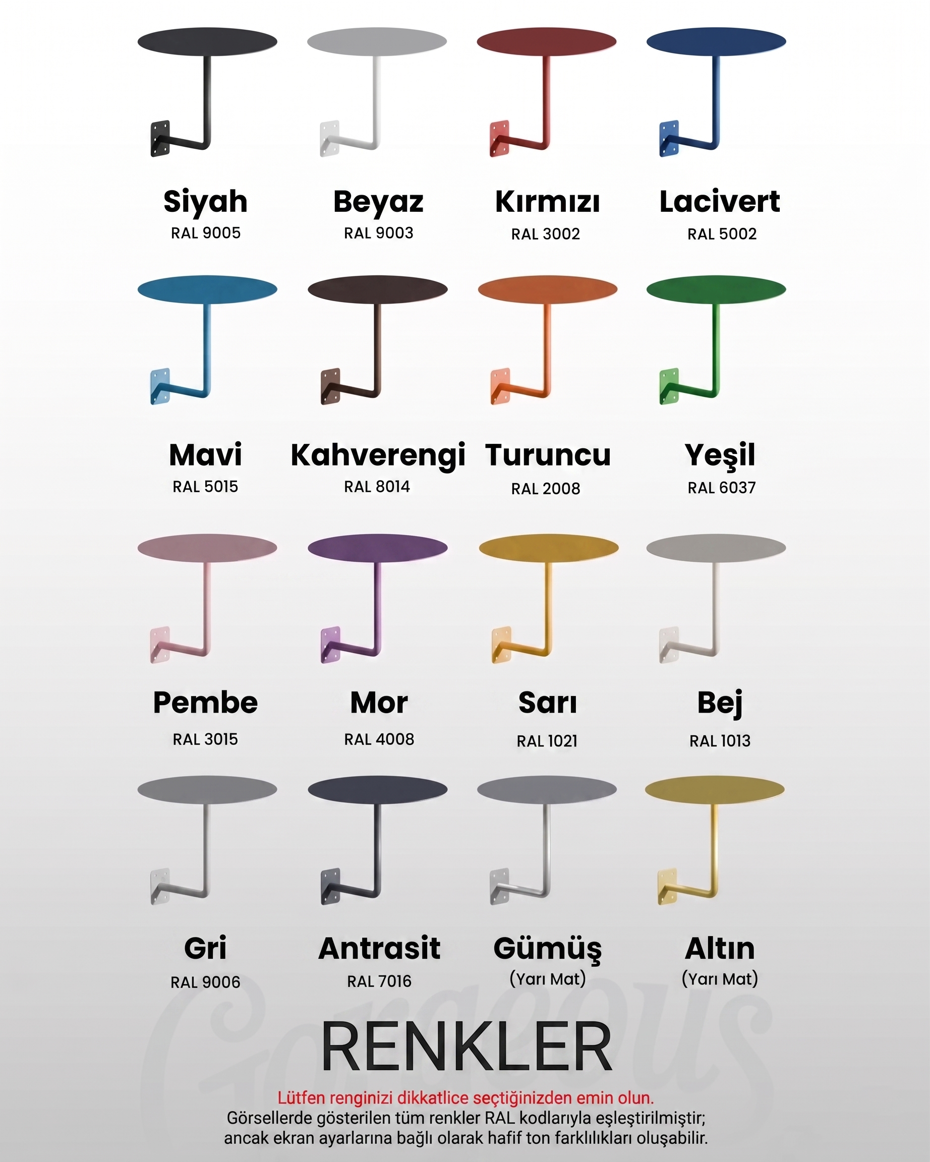 Metal Duvara Monte Bistro Masası, Yer Tasarruflu Kafe Tasarımı